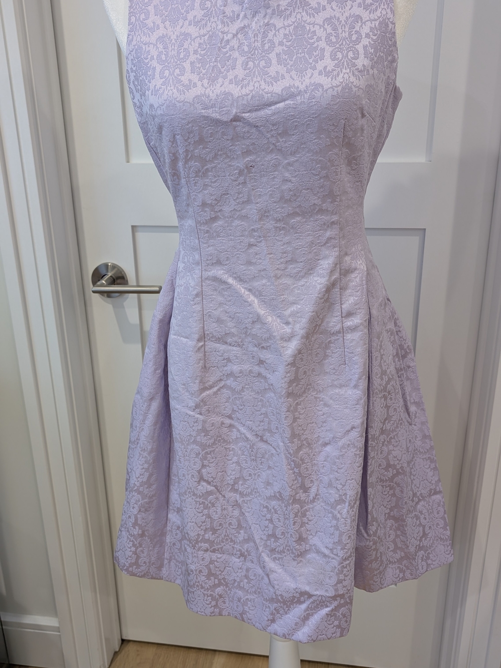 eva mendes for New York & Company Lilac Jacquard Fit-and-Flare Dress